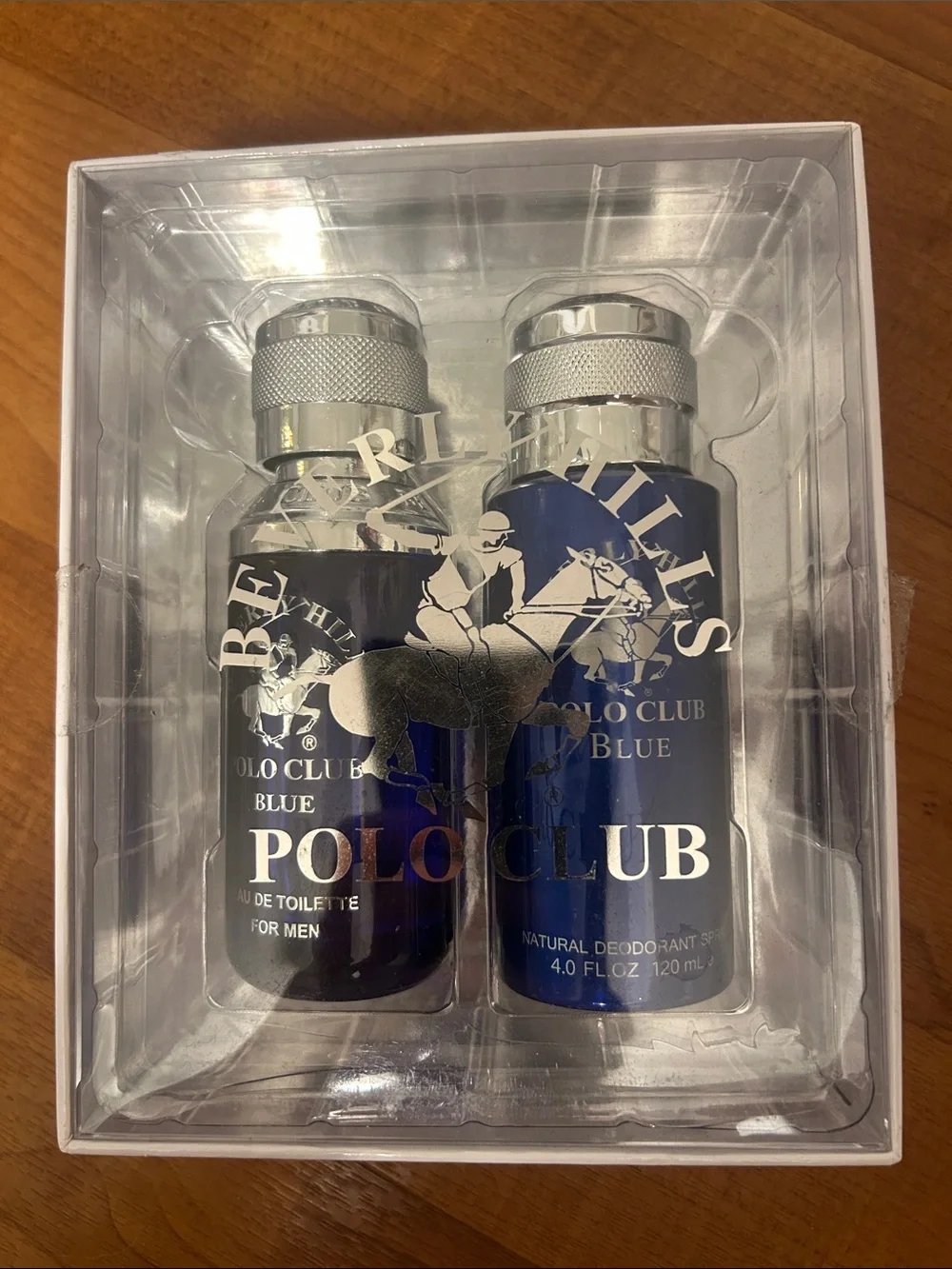 Beverly Hills Polo Club Blue Men’s Fragrance & Deodorant Set - Navy & Silver